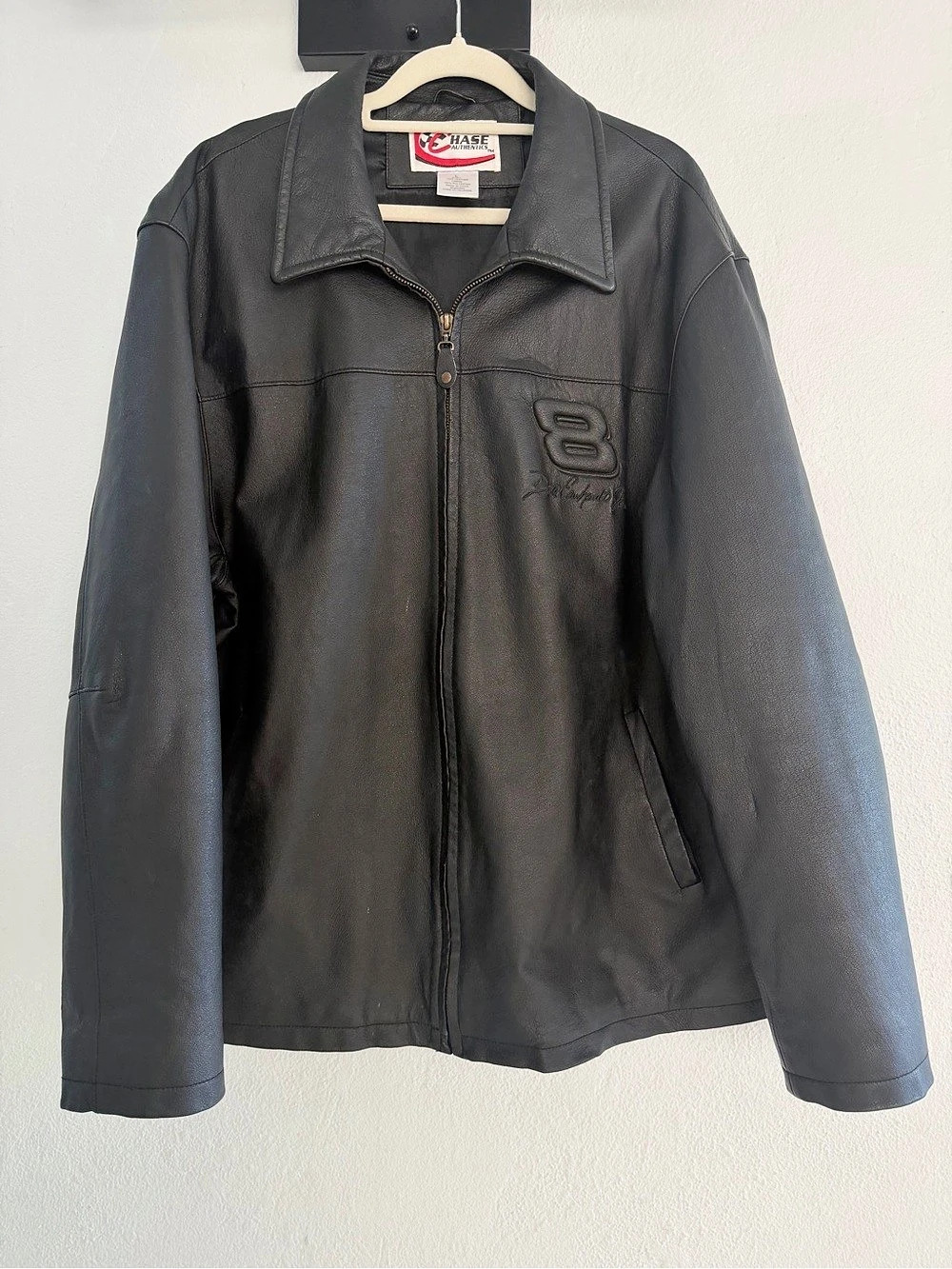 Chase Authentics Bud Racing Leather Racing Jacket Size Large